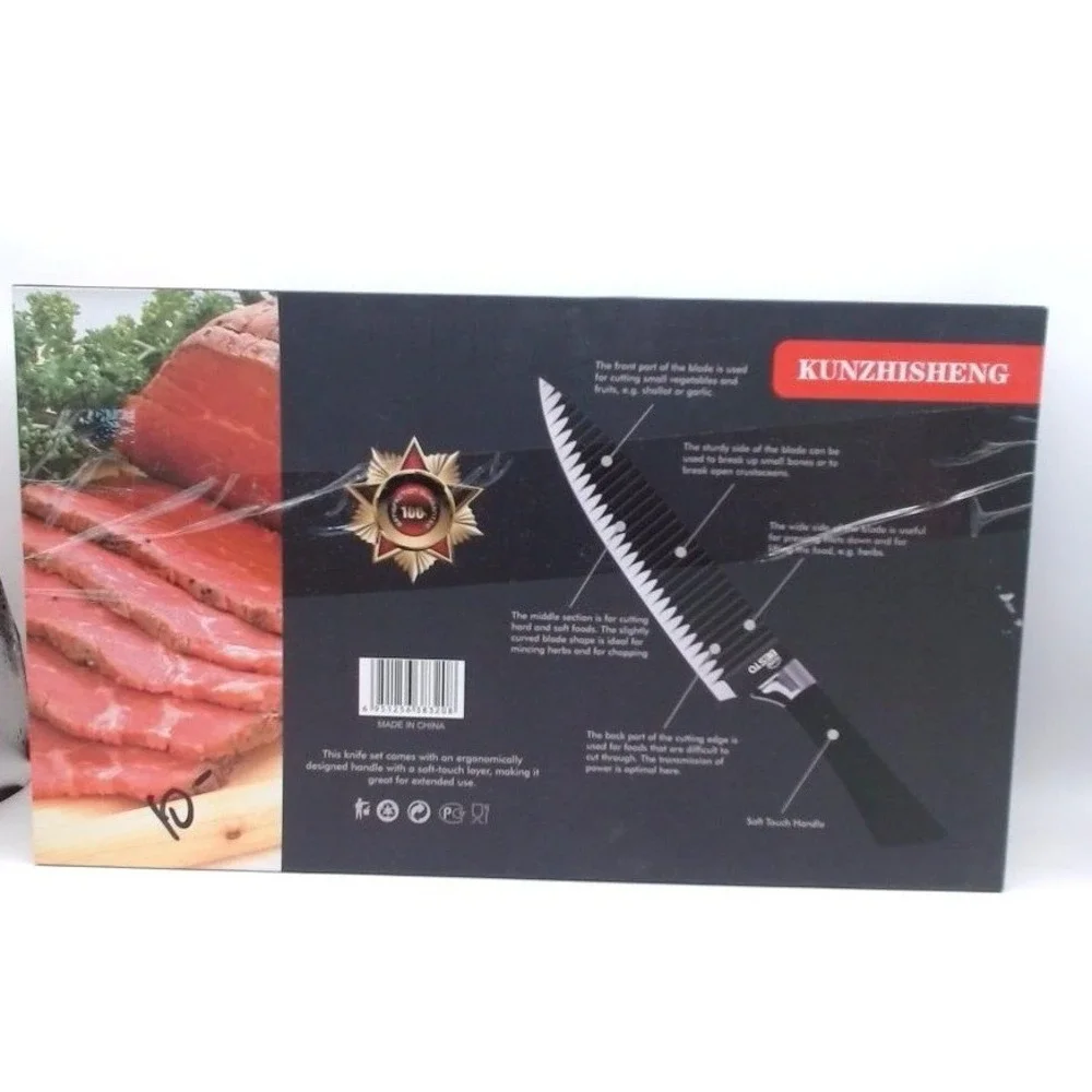Kunzhisheng - Daily Use Sharp Knives Set, 6 Pc Set, Black, BRAND NEW IN BOX